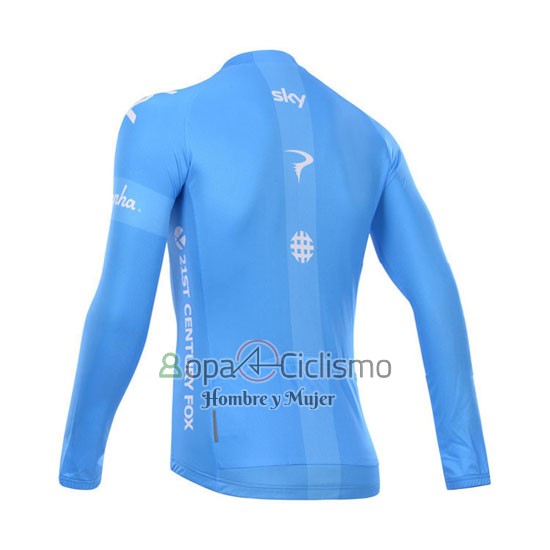 Sky Ropa Ciclismo Culotte Largo 2014 Mangas Largas Blanco y Azul